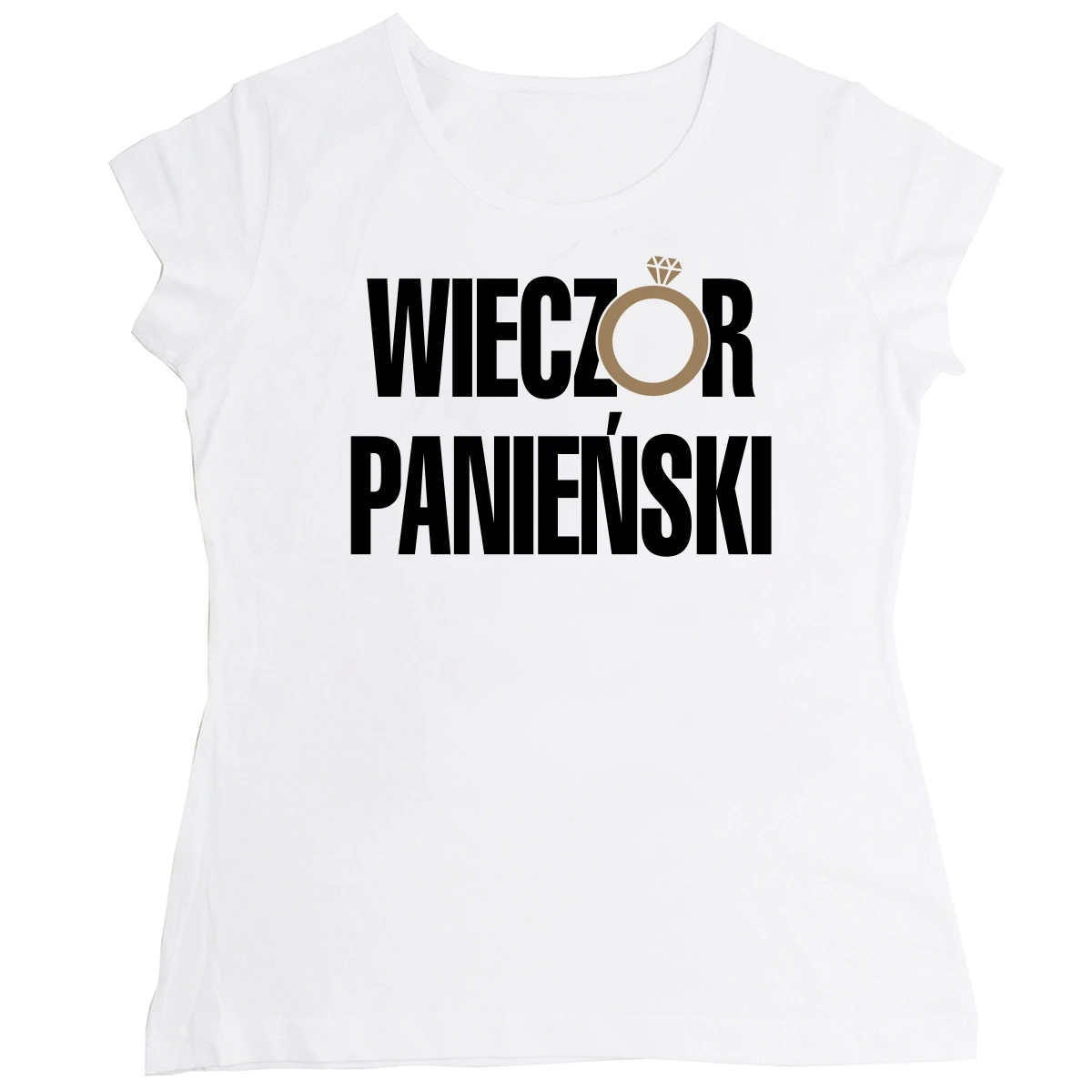 koszulka wieczór panieński z pierścionkiem biała