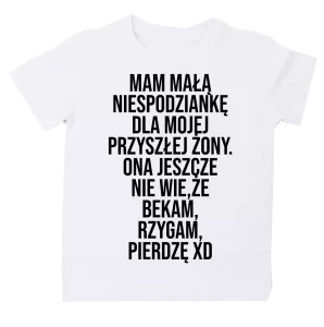 Koszulka Mam małą niespodziankę dla mojej przyszłej żony biała