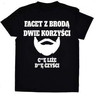 Koszulka Facet z brodą dwie korzyści czarna