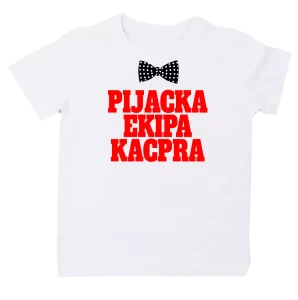 Koszulka PIJACKA EKIPA z imieniem na wieczór kawalerski biała