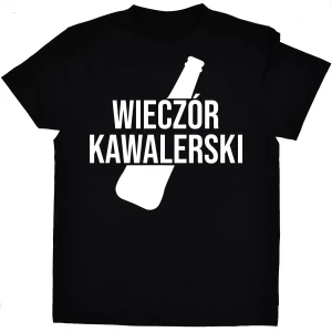 Koszulka wieczór kawalerski z butelką czarna