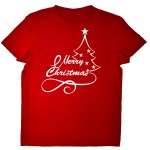 Koszulka na święta - Merry Christmas z choinką męska