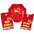 Zestaw koszulek mama tata syn KRÓL IMPREZY