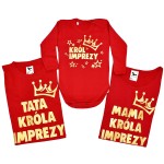Zestaw koszulek mama tata syn KRÓL IMPREZY