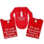 Zestaw koszulek mama tata dziecko urodziny roczek
