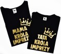 zestaw mama króla imprezy tata króla imprezy zestaw urodzinowy