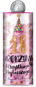 Skarbonka puszka Urodziny 18 (osiemnastka) róż