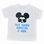Koszulka dziecięca ALE SZOK KOŃCZĘ 2 ROK - myszka w okularach
