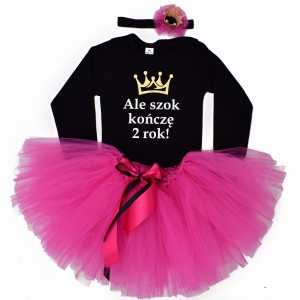 Komplet urodzinowy ALE SZOK KOŃCZĘ 2 ROK! - fuksja
