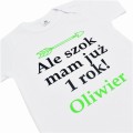 białe body ale szok mam już rok z zieloną strzałą i imieniem