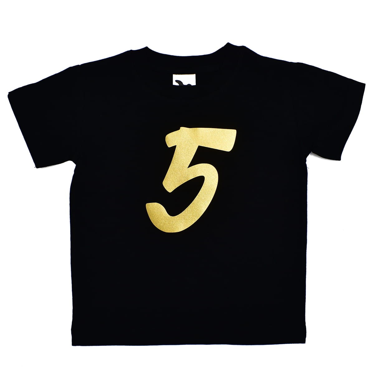 Czarna koszulka dziecięca z cyferką 5