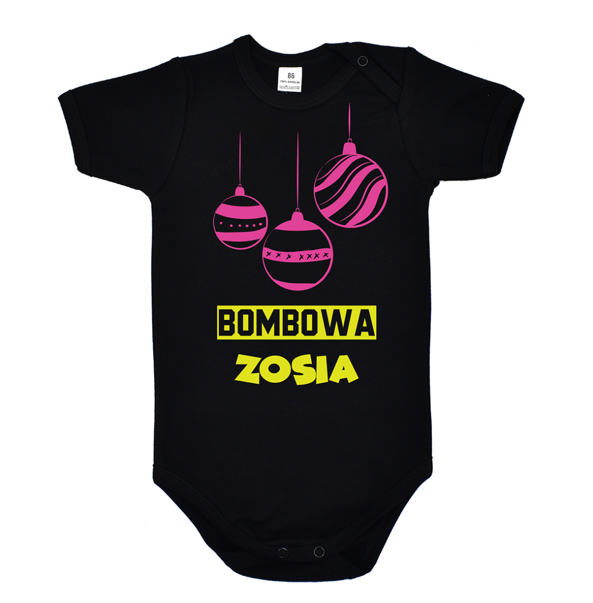 czerwone body na święta bożego narodzenia Bombowa z dowolnym imieniem dziecka