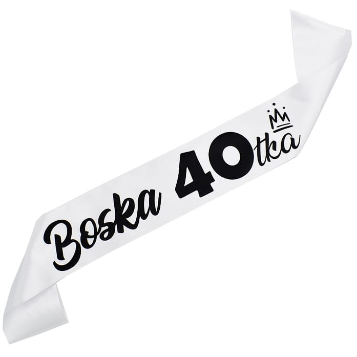 biała szarfa boska 40