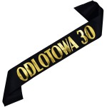 Odlotowa 30 - czarna szarfa ze złotym nadrukiem
