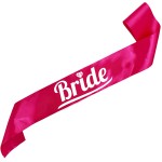 Bride - różowa szarfa z białym nadrukiem