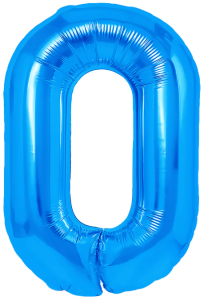 Balon foliowy Cyfra 0, 100cm, ciemnoniebieski XL
