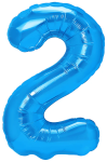 Balon foliowy Cyfra 2, 100cm, ciemnoniebieski XL