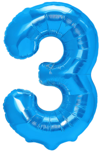 Balon foliowy Cyfra 3, 100cm, ciemnoniebieski XL