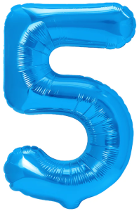 Balon foliowy Cyfra 5, 100cm, ciemnoniebieski XL