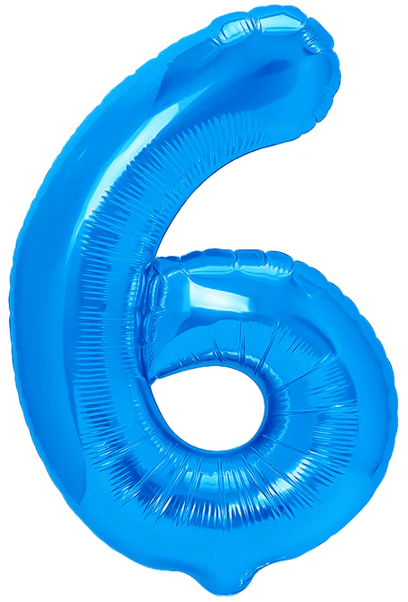 Balon foliowy Cyfra 6, 100cm, ciemnoniebieski XL