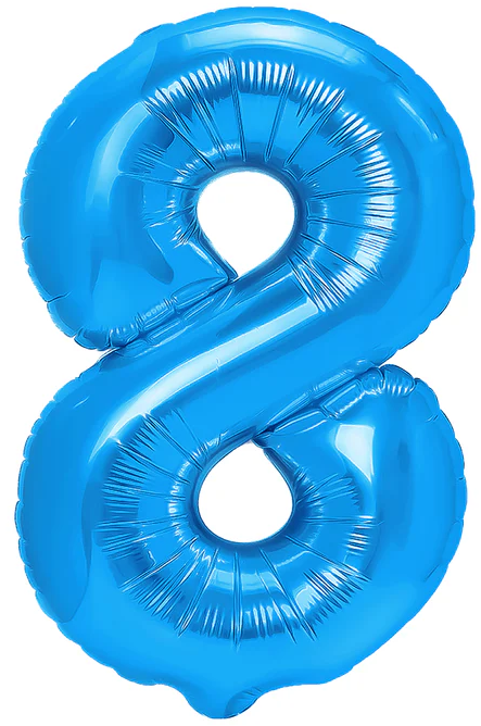 Balon foliowy Cyfra 8, 100cm, ciemnoniebieski XL