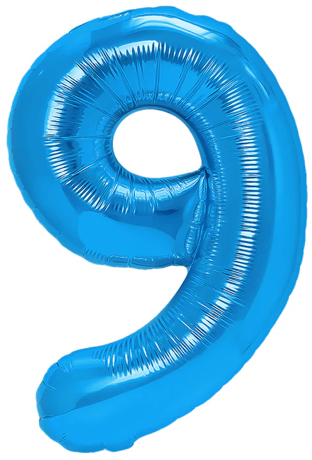 Balon foliowy Cyfra 9, 100cm, ciemnoniebieski XL