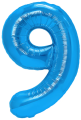 Balon foliowy Cyfra 9, 100cm, ciemnoniebieski XL