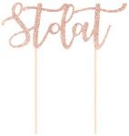 Topper na tort Sto lat brokatowy rose gold 1 szt