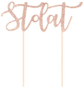 Topper na tort Sto lat brokatowy rose gold 1 szt