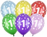 Balony 30cm, 1st Birthday, Metallic Mix 6 sztuk