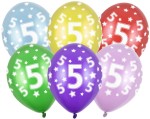 Balony 30cm, 5th Birthday, Metallic Mix 6 sztuk