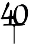 Topper na tort - cyfra 40 - czarny