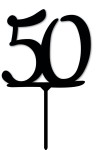 Topper na tort - cyfra 50 - czarny