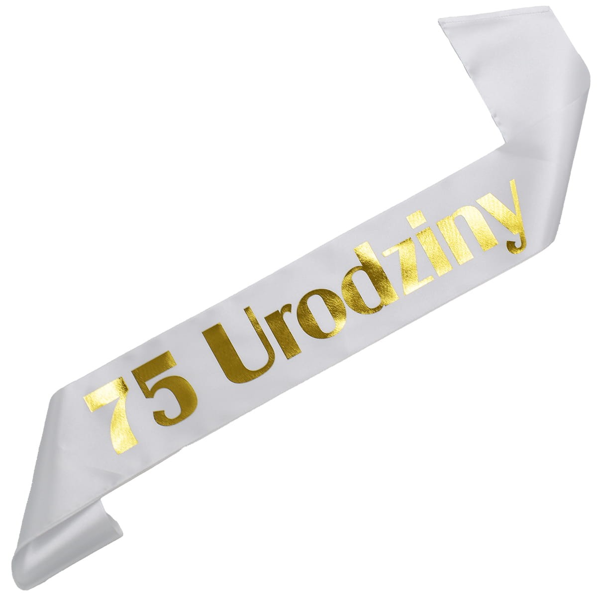 Biała szarfa 75 urodziny