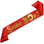 Boska 30-tka czerwona szarfa ze złotym nadrukiem