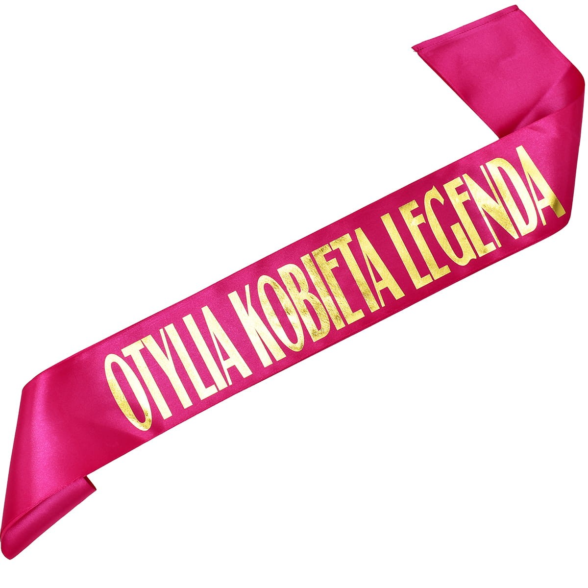 kobieta legenda + imię różowa szarfa ze złotym nadrukiem