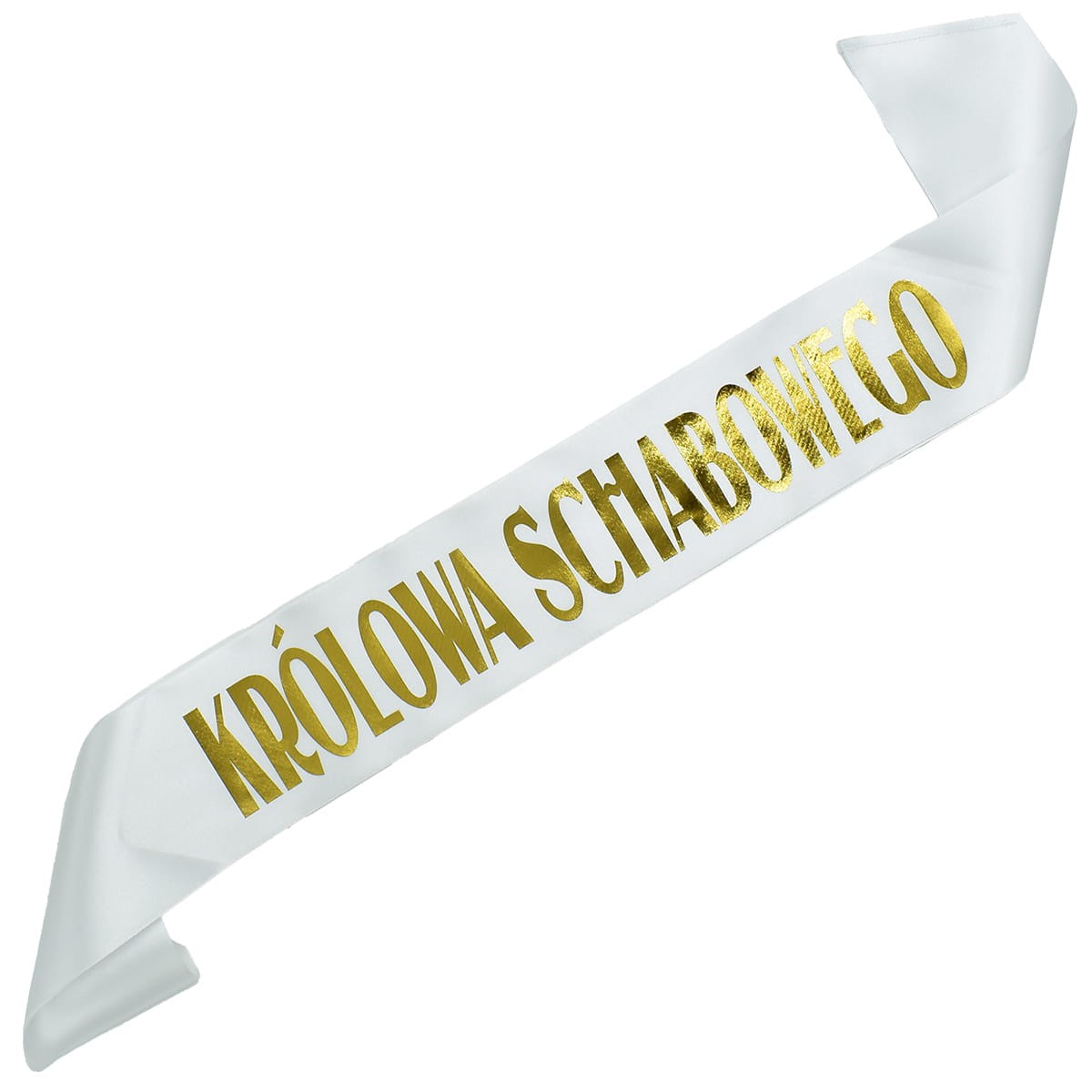 królowa schabowego biała szarfa ze złotym nadrukiem
