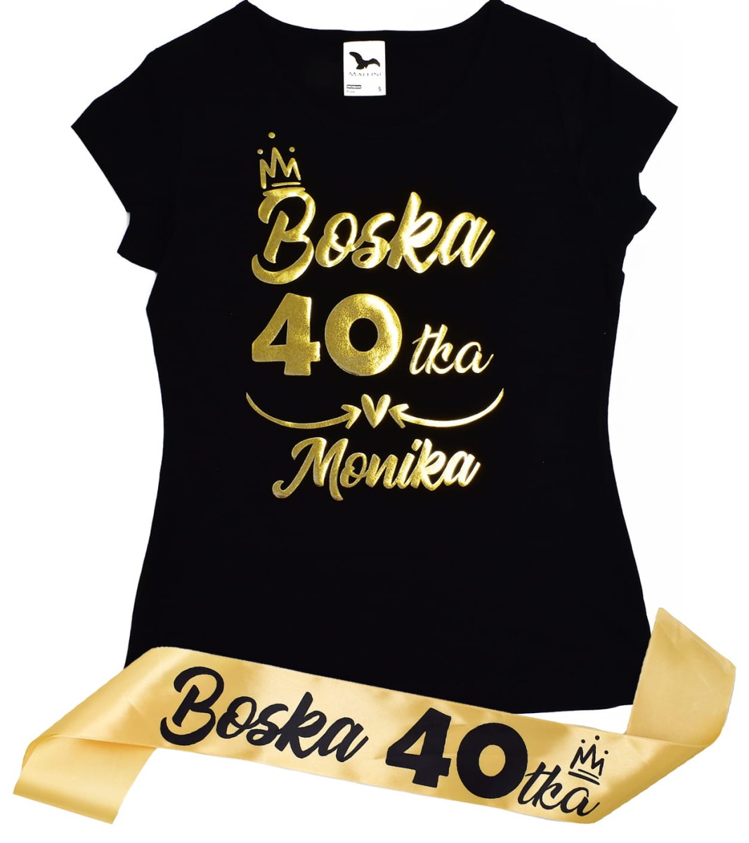 Koszulka z dowolnym imieniem + złota szarfa Boska 40tka