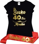 Koszulka z dowolnym imieniem + czerwona szarfa Boska 40tka