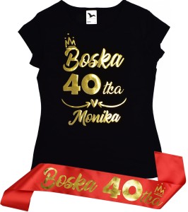 Koszulka z dowolnym imieniem + czerwona szarfa Boska 40tka