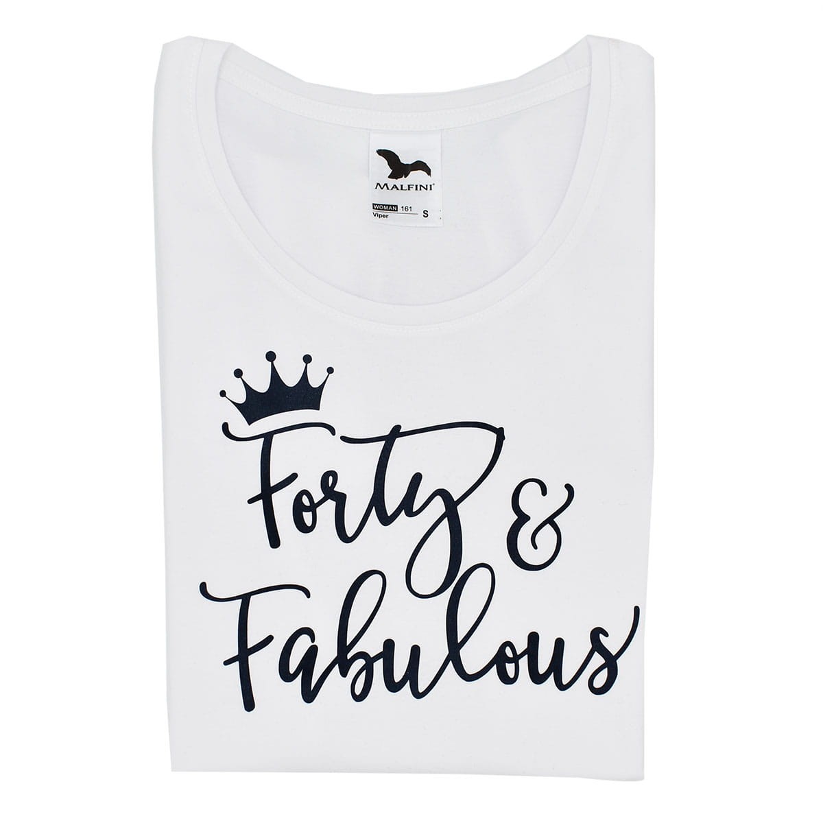 Biała koszulka damska "forty and fabulous" na urodziny