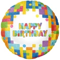 Balon foliowy Happy Birthday Klocki 45cm