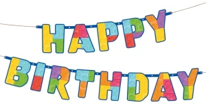 Baner Happy Birthday Klocki 180x16cm