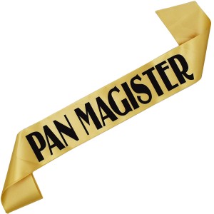 Pan Magister - złota szarfa z czarnym nadrukiem 