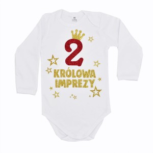 Body dziecięce KRÓLOWA IMPREZY na 2 urodziny