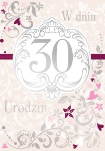 Karnet Urodziny 30 (cyfry)