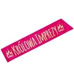 Królowa Imprezy - różowa szarfa ze złotym nadrukiem