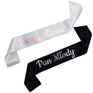 Zestaw szarf na ślub Pan Młody i Panna Młoda