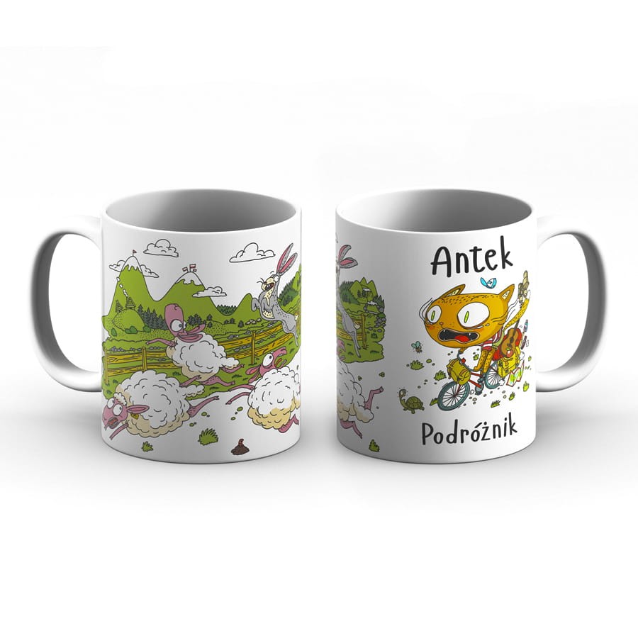 Kubek z imieniem - Antek podróżnik