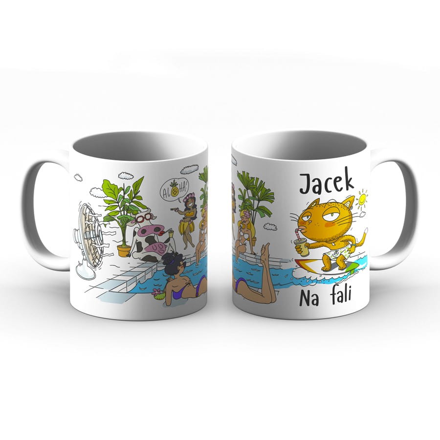 Kubek z imieniem - Jacek na fali